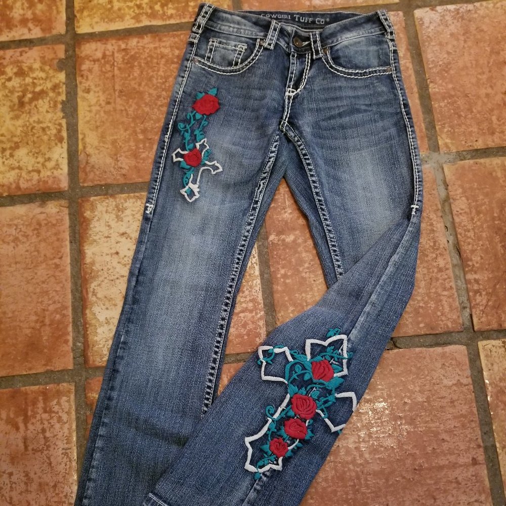 Cowgirl Tuff Roses & Grace Bootcut Jeans Size 24